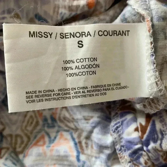 Style & Company NWOT scoopneck, crazyquilt tunic with ruching on both sides - Picture 4 of 6